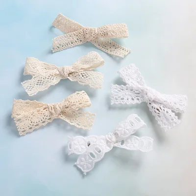Lace Bowknot Hair Clips Design Hair Clips Fancy Hair Accessories Thin Bowknot for Girls and Women
