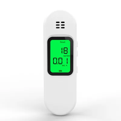 White Type-C  Rechargeable Alcohol Detector Pocket-Sized Breath Alcohol Tester with Multi-Unit Display Data Download Function