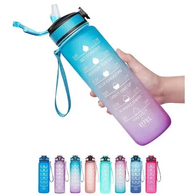 1L BPA Water Bottle Free Leak Proof Tritan Fitness Gym Sports Portable Blender USB Juicer