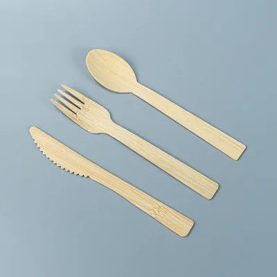 100% Natural Bamboo Cutlery Disposable 17cm Cutlery for Weddings Restaurants Picnics Eco-Friendly for Desserts