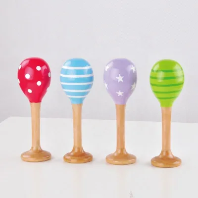 Custom Mini Kid Wood Spiral Didgerido Musical Instrument Maraca Wooden Music Toys Wood