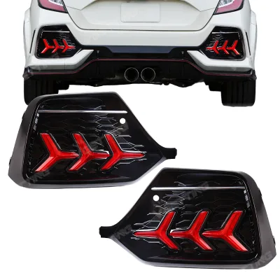Factory Direct New for for Hatchback Type R 2016-2021 Rear Bumper Reflector Light LED Turn Signal with Smoke/Tinted Lens