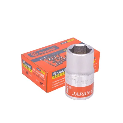 Asaki 1/2" Hexagonal Chrome-vanadium Steel Deep Socket for Impact Wrench