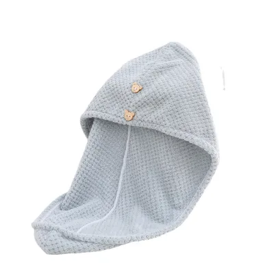 Women's Microfiber Fabric Dry Hair Cap Easy-to-Dry Bun Design Thickened Lint Roller Water-Absorbing Pineapple Hair Towel for