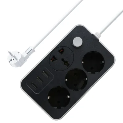 Russia Wholesale European Extension Socket Universal Power Strip 4 AC 3 Usb with Switch