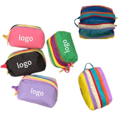 For New Dopamine-colored Eco-Friendly Zipper Travel Shoulder Cosmetic Bag Large-capacity Waterproof Nylon for Hanging