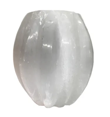 Wholesale Natural Selenite Carving Candle Holder Healing Crystal  Lamp for Decoration