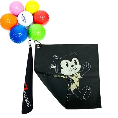 High Quality Soft Comfortable Sublimation Microfiber Golf Towel  Woven Logo Golf Towel