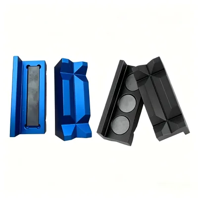 Custom Logo Billet Aluminum Nylon Vise Jaws with Magnet, an Fitting Holder Tool for Oil Cooler Fuel Line, Auto Racing Shop Parts