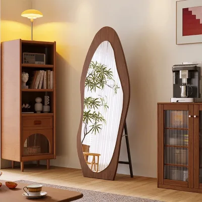 Vintage French Irregular Dressing Mirror Wholesale Wooden Full-Length Floor Mirror Bulk Order OEM Factory Direct