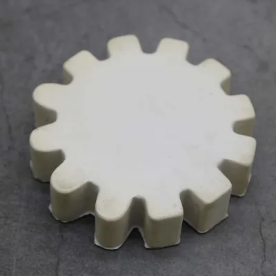 White PU Gear-Shaped Stress Relief Fidget & Squeeze Toy Fun Relaxation and Play Toy
