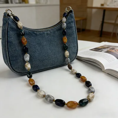 New Arrival High End Multipurpose Colorful Soft Nylon Fabric Decorative Chain Assemble with Metal Hook for Women Handbag Straps