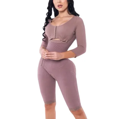 Women Bodysuit Post Surgical Slimming Anti-Bacterial Long Bodyshaper Double Compression Shapewear Post Parto Surgery