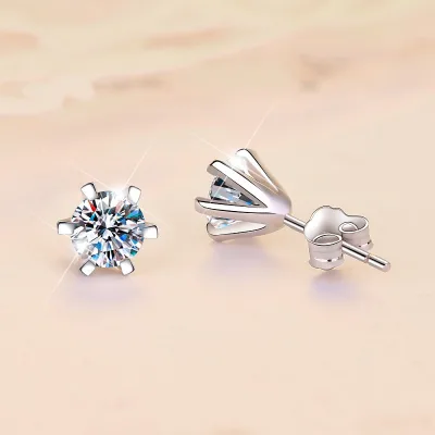 Hot selling s925 sterling silver stud Moissanite zircon stud earrings for women