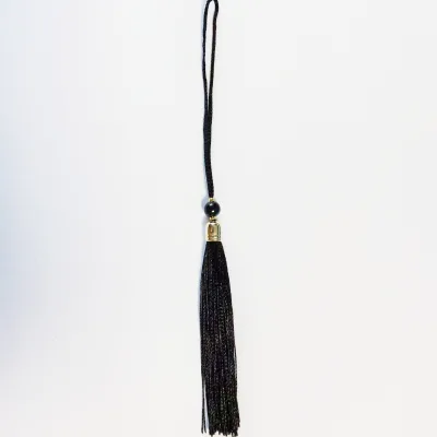 Customized Polyester Tassel Fringe with Acrylic Beads Nylon Loop Brass Cap Tassel for Garment Curtains Jewelry Decoration