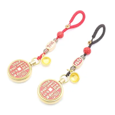 Good Luck Vermilion Sargent Accessory Cellphone Chain Decoration Copper Coin Coin Pendant Amulet Keychain Pendant