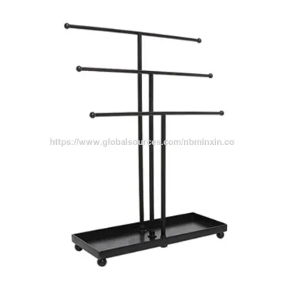 Hanging Jewelry Organizer 3 Tier Tabletop Necklace Holder and Jewelry Display Stand with Tray