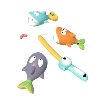 Summer New Floating Fish Play Set Toddler Baby Bath Magnetic Fishing Game Toy with Water Effects
