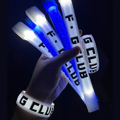 Personalized Text Printing Glow Bracelets Colorful Led Glow Wristband Led Bracelets for Parties