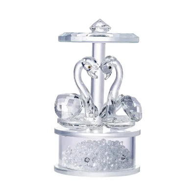 Crystal Swan Eco-Friendly Feng Shui a Pair Sweet Gifts Sparkle Figurine Collection Centerpiece Ornament