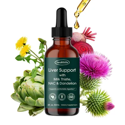 Healthife Manufacturer OEM Private Label Liver Support Drops with Milk Thistle NAC Dandelion Support Comfortable Digestion