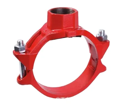UL FM Red Painted Hot Dipped Galvanized Grooved Female Threaded Outlet Ductile Iron Mechanical Tee for Fire Sprinkler System