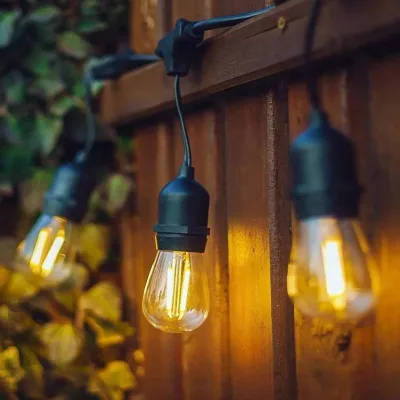 48FT String Lights Outdoor E26 E27 S14 Edison Bulb Christmas Waterproof Connectable Serial Led String Lights