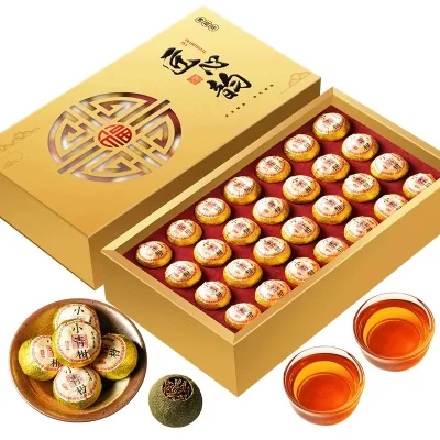 T16 Wholesale Raw Loose Tea Dried Fruit Flavored Small Green Mandarin Pu'er Tea Gift Box 250g 28pcs
