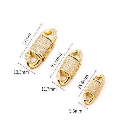 Hugear Jewelry New Trendy Fashion Gold Plated Cuban Chain Clasp for Making with Zircon