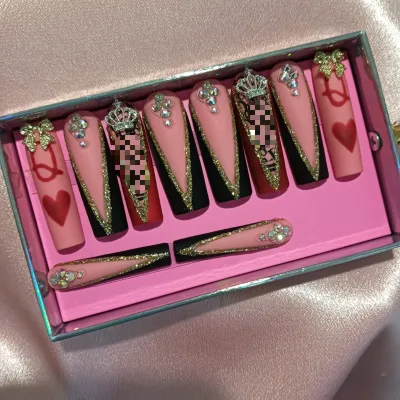 BYT Beauty Hot selling wholesale women hand made press on nails custom packaging press on nail set 10pcs