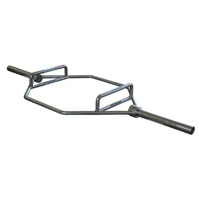 Two Handles Chrome & Black Hex Trap Bar for Squat Deadlifts Shrugs and Power Pulls