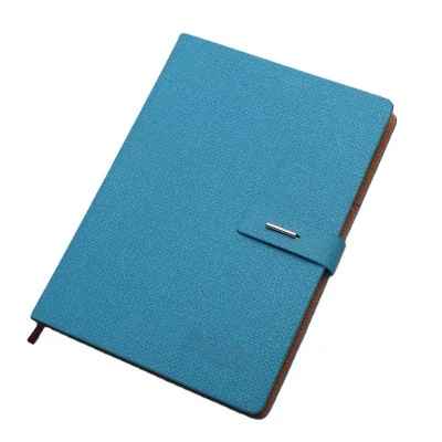 Custom A5 Pu Leather Hard Cover Notebook With Pen Holder Best Refillable Vegan Leather Notebook