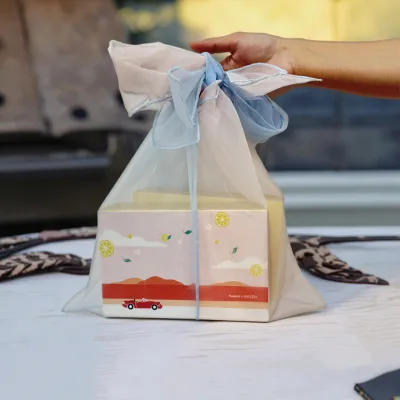 Luxury Sheer Grocery Tote Handbag Custom Logo Organza Wrist Bag Gift Packaging Strong Shopping Organza Fabric Printing
