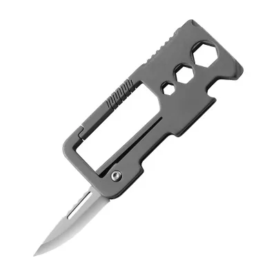 Titanium Carabiner Locking Key Chain Ultra-lightweight Survival Multi Tool Bottle Opener Keyrings Loops for Outdoor Camping