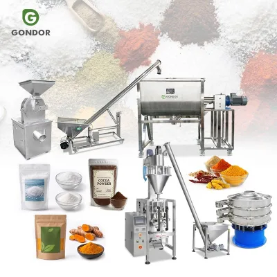 Ethiopia Small Scale Powder Spice Sugar Salt Make Plant Processing Grind Machine Supplier and Packaging Production Line