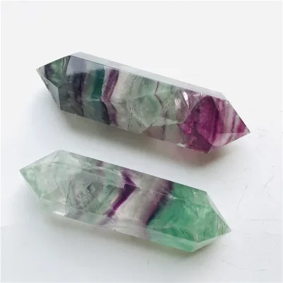 High Quality Healing Crystals rainbow Fluorite Point Double Point Crystal Tower for Decoration