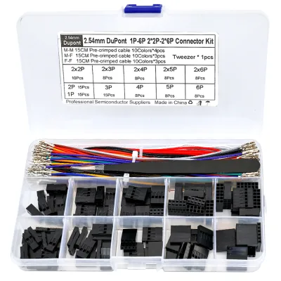 XH2.54MM DuPont Connector Box Dupont Single Row Double Row DuPont Shell 23456P with Male and Female Terminal Wires