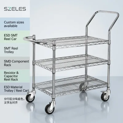 Fengyue Material-handling Truck Handcart Heavy-Duty Chrome-Plated Trolley Mobile Tool Cart Moving Cart Parts-Handling Vehicle