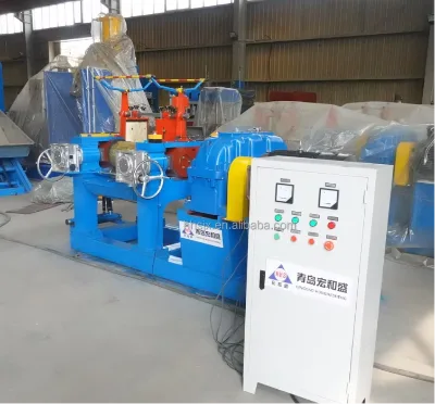 Factory Supply Rubber Processing Mill Machinery with Manual Gap Adjustment Water Cooling Rubber Mixing Mill Machine 10 Inch