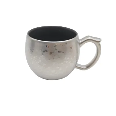 Stylish Modern Electroplated Ceramic Coffee Mug with Handgrip for Everyday Home Use and Party Occasions