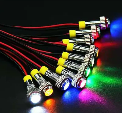 IP67 Metal Indicator Light 8mm Diameter 3V to 24V