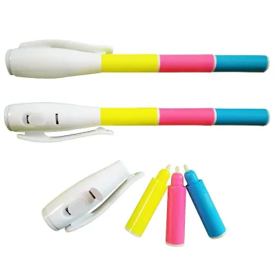 3 Colors UV Light Magic Pen Metallic Uv Pen Invisible Ink Write Secret Message Spy Pen Stationery Toys