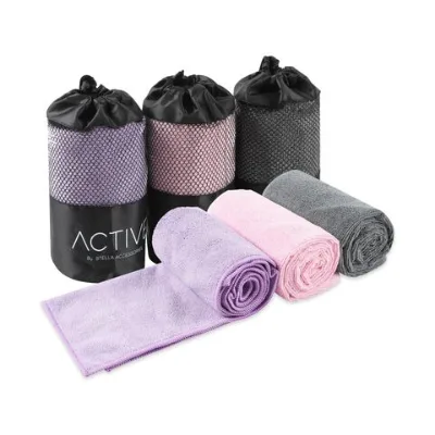 Tri-color microfiber sports towel Portable solid color towel super absorbent towel