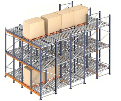 Steel Heavy Duty Large Load Capacity Gravity Pallet Racking System for Food Beverage Warehouse Storage