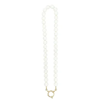 Summer Jewelry Stainless Steel Minimalist Colorful Glass Bead Necklace Adjustable Chain Glass Beads Beaded Necklace for Women