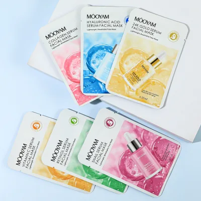Customize Beauty Facial Mask 6 Flavors Serum Face Mask Mascarillasl Whitening Moisturizing Acne Anti-Aging Sheet Mask