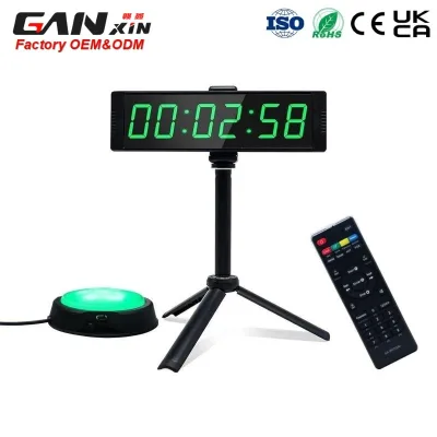 GANXIN Trending Social Media Model Push Button Control LED Digital Sports Timer Clock Gym Game Stopwatch Factory Direct Supply