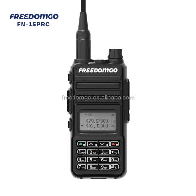 Freedomgo Original for FM-15PRO 999 Channel Ham Two Way Radio Transceiver Analog VHF/UHF IPX-1 Water Resistant