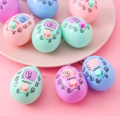 2025 Mini Vending Capsule Toy for Egg Scissors Rock Cloth Guessing Game Colorful Plastic Keychain Cute Keychain Toy