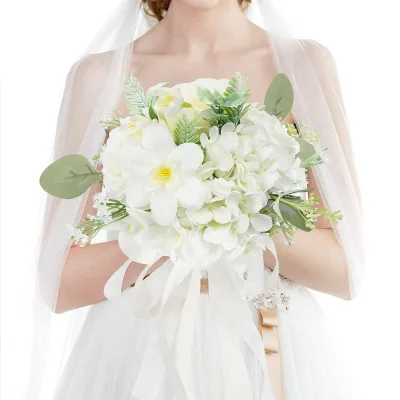 Hand-Held Flower Bride Korean-Style Forest-Style Wedding Bouquet PVC Foam Silk Cloth Starry Sky Photography Prop Made in China